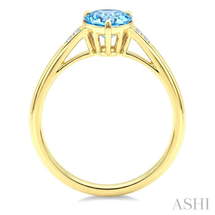Evoque Gemstone Pear Shape & Diamond Ring