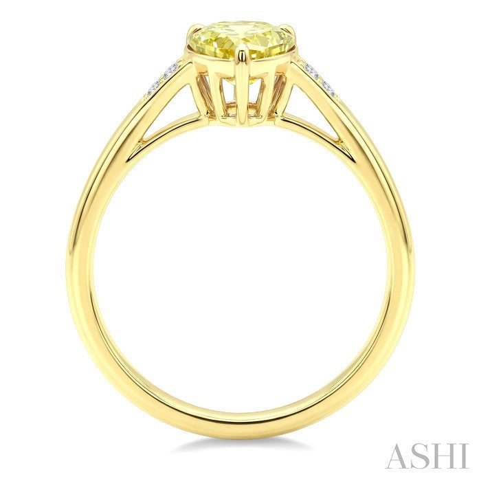 Evoque Gemstone Pear Shape & Diamond Ring