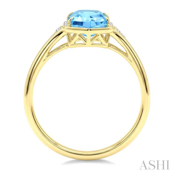 Evoque Gemstone Hexagon Shape & Diamond Ring