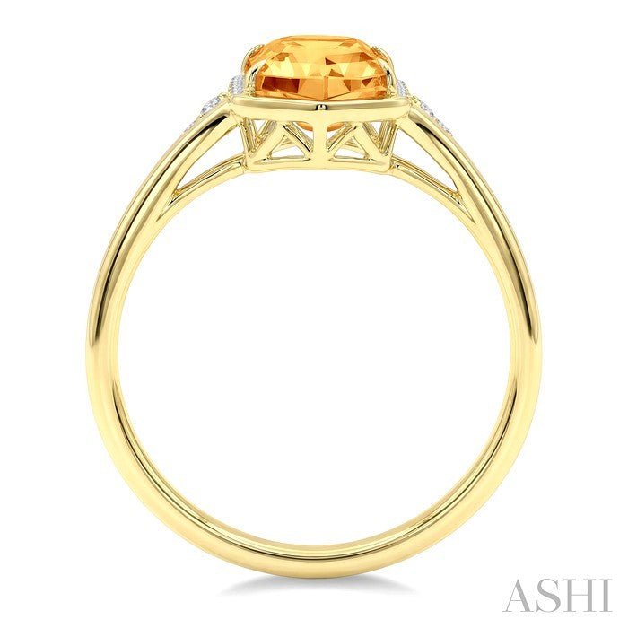 Evoque Gemstone Hexagon Shape & Diamond Ring