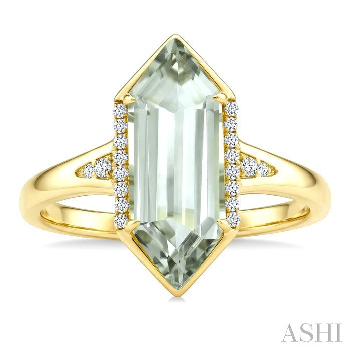 Evoque Gemstone Hexagon Shape & Diamond Ring