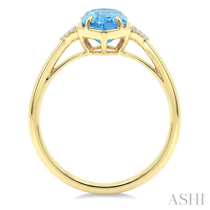 Evoque Gemstone Hexagon Shape & Diamond Ring