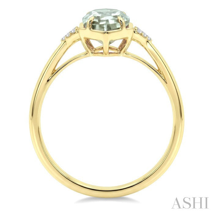 Evoque Gemstone Hexagon Shape & Diamond Ring