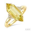 Evoque Gemstone Hexagon Shape & Diamond Ring