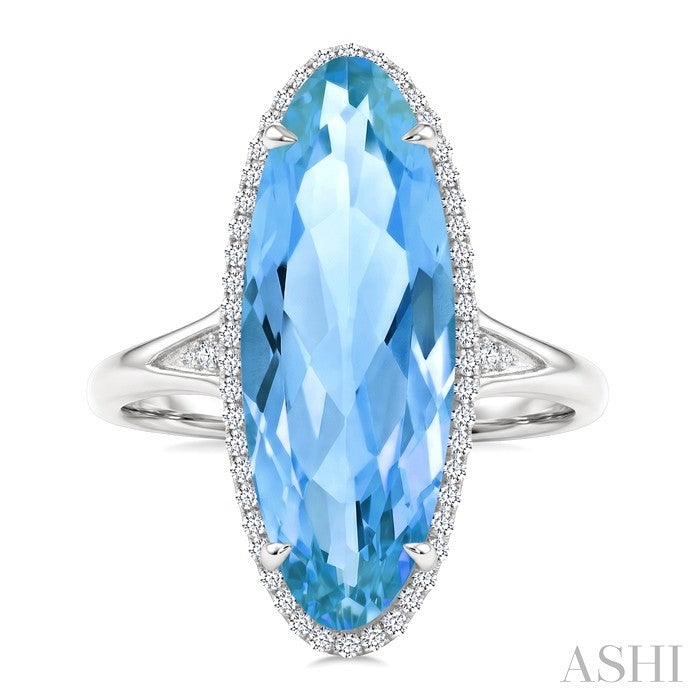 Evoque Gemstone Oval Shape & Halo Diamond Ring