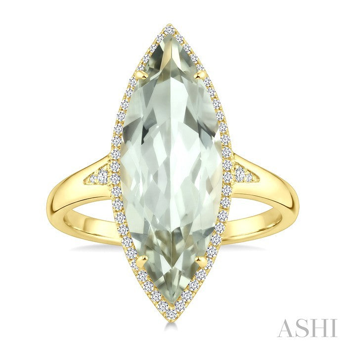 Evoque Gemstone Marquise Shape & Halo Diamond Ring