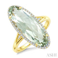 Evoque Gemstone Oval Shape & Halo Diamond Ring