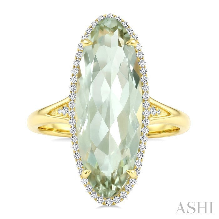 Evoque Gemstone Oval Shape & Halo Diamond Ring