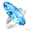 Evoque Gemstone Oval Shape & Diamond Ring