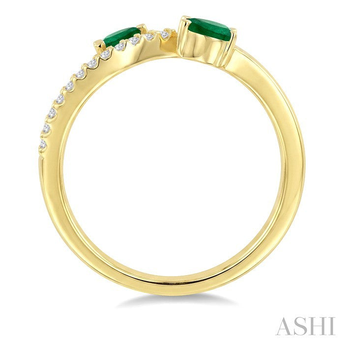 Pear Shape Gemstone & Diamond Fashion Ring