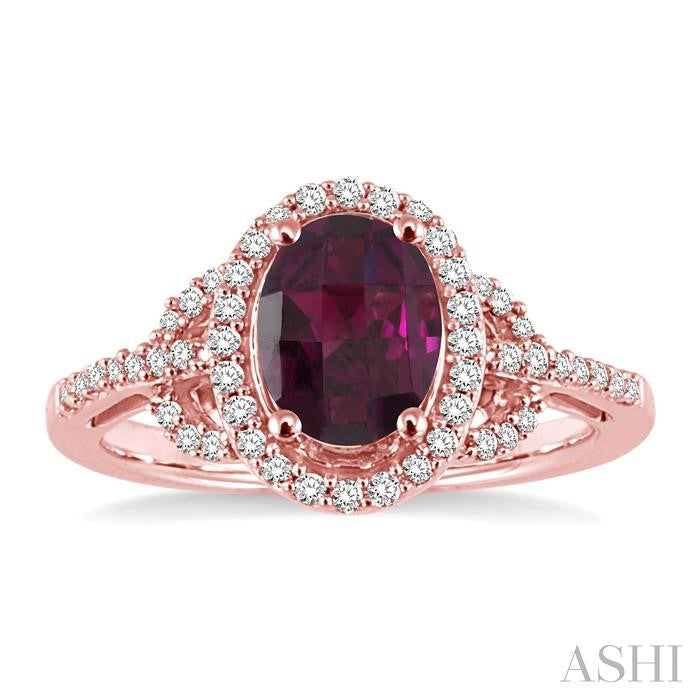 Oval Shape Gemstone & Halo Diamond Ring