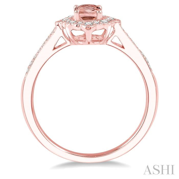 Oval Shape Gemstone & Halo Diamond Ring