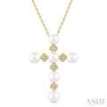 Cross Pearl & Diamond Fashion Pendant