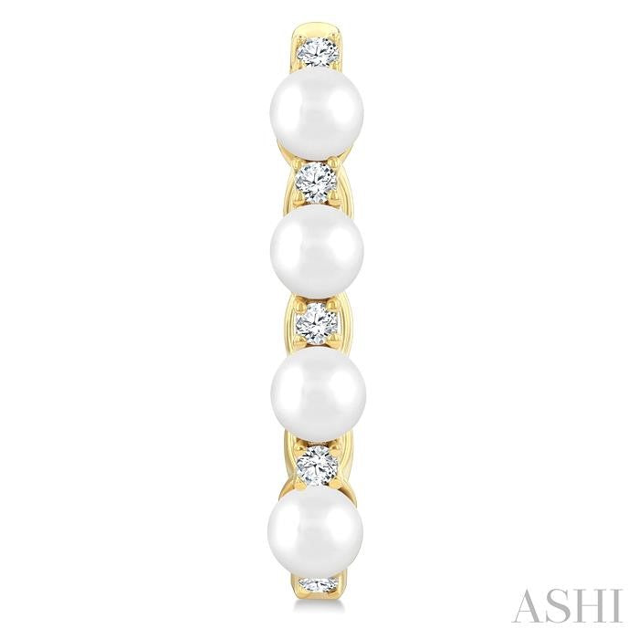 Pearl & Diamond Fashion Hoop Earrings