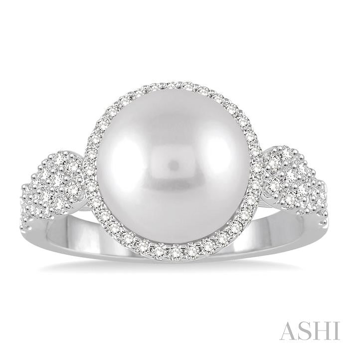 Pearl & Halo Diamond Fashion Ring