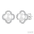 Clover Pearl & Petite Diamond Earrings