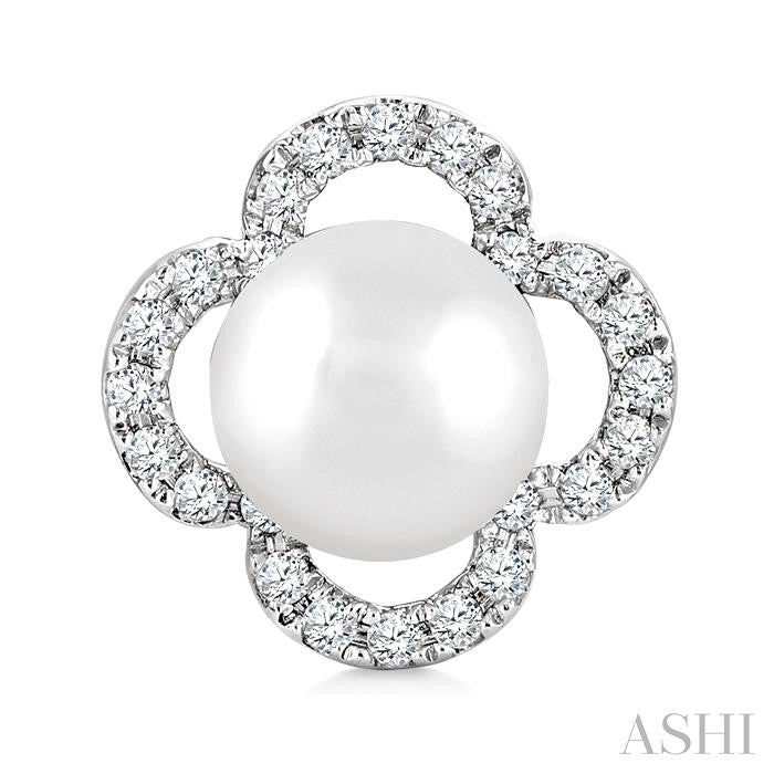 Clover Pearl & Petite Diamond Earrings