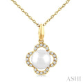 Clover Pearl & Petite Diamond Pendant