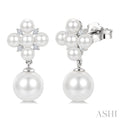 Pearl & Diamond Fashion Earrings