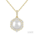 Pearl & Halo Diamond Fashion Pendant