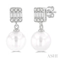 Pearl Drop Diamond Earrings