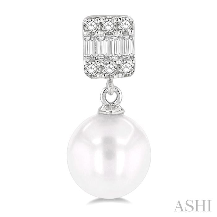 Pearl Drop Diamond Earrings