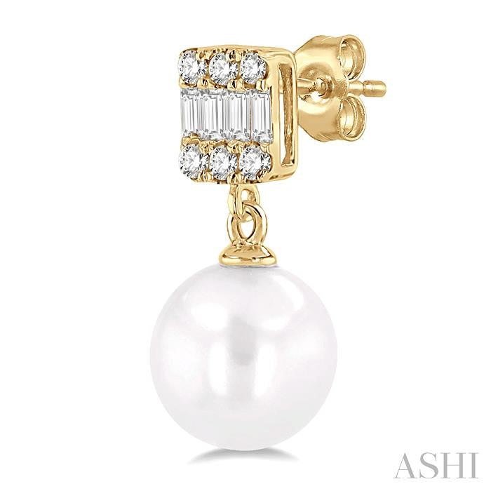Pearl Drop Diamond Earrings
