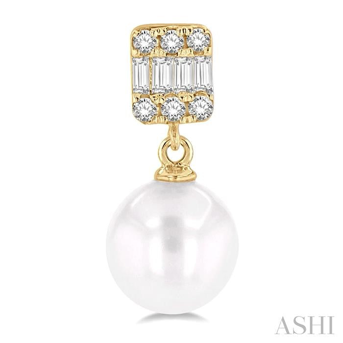 Pearl Drop Diamond Earrings