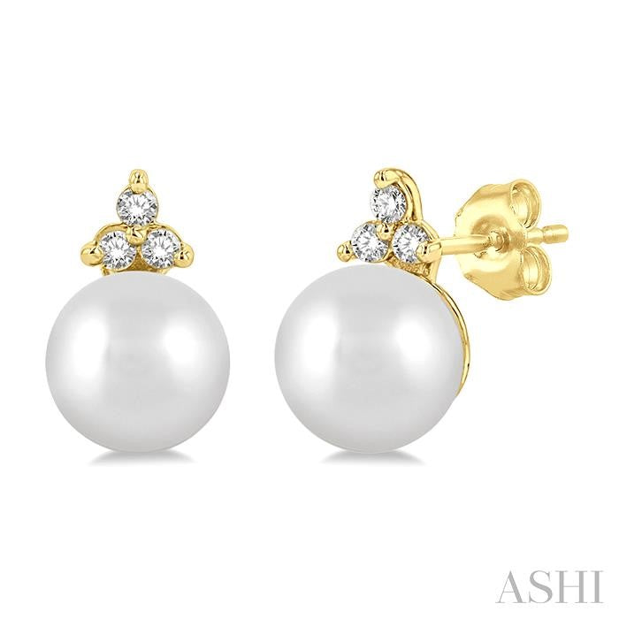 Pearl & Petite Diamond Fashion Earrings