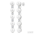 Pearl & Diamond Straightline Fashion Earrings