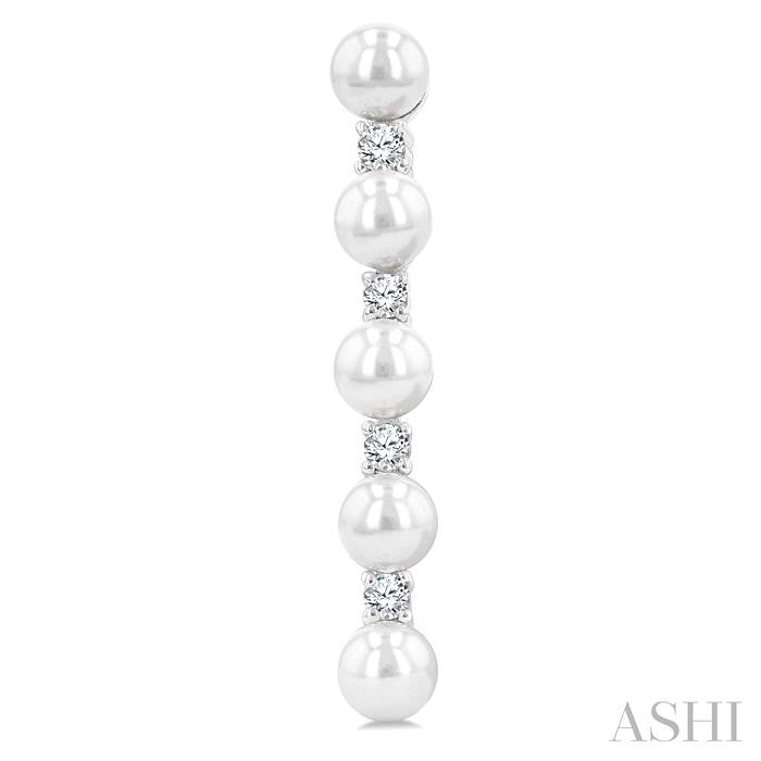 Pearl & Diamond Straightline Fashion Earrings