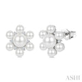 Floral Pearl & Diamond Fashion Earrings