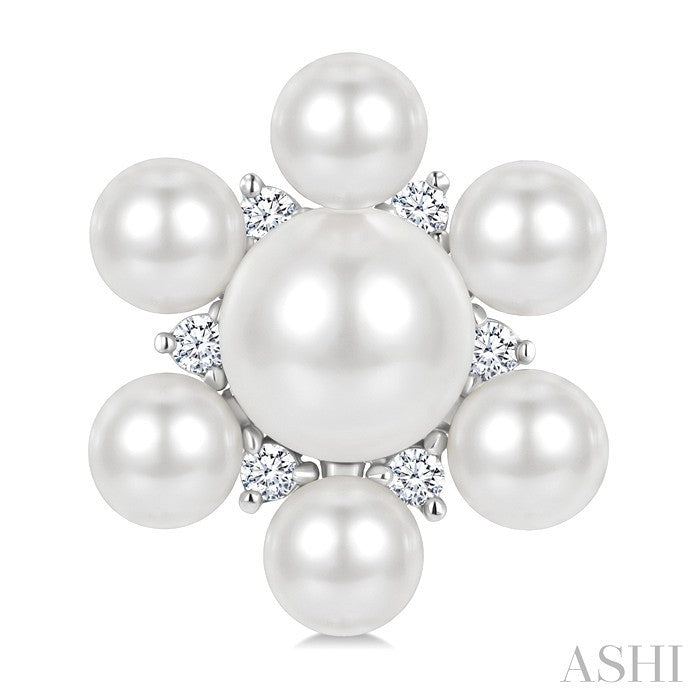 Floral Pearl & Diamond Fashion Earrings