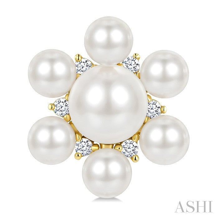 Floral Pearl & Diamond Fashion Earrings