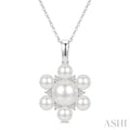 Floral Pearl & Diamond Fashion Pendant