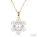 Floral Pearl & Diamond Fashion Pendant