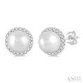 Pearl & Petite Halo Diamond Fashion Earrings