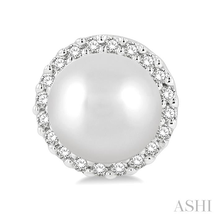 Pearl & Petite Halo Diamond Fashion Earrings