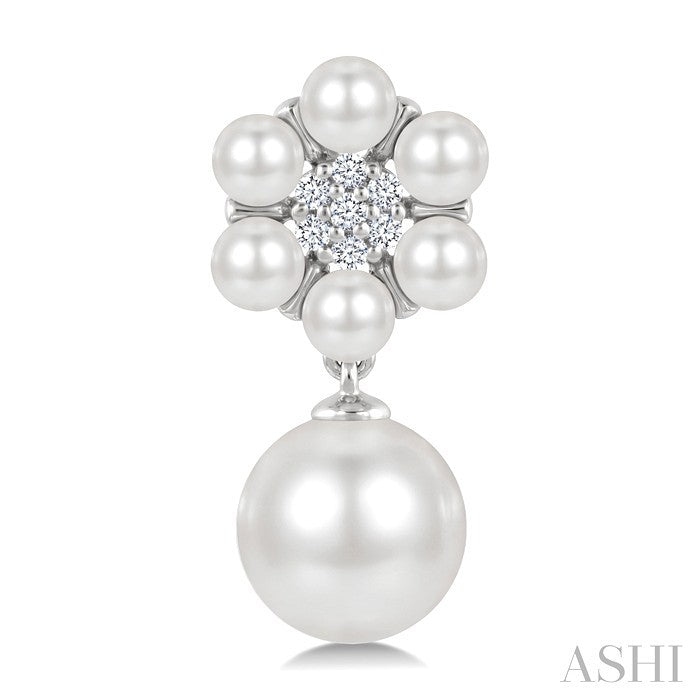 Floral Pearl & Diamond Fashion Earrings