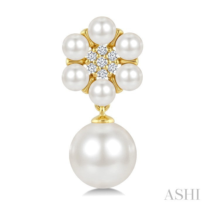 Floral Pearl & Diamond Fashion Earrings