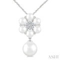 Floral Pearl & Diamond Fashion Pendant