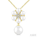 Floral Pearl & Diamond Fashion Pendant
