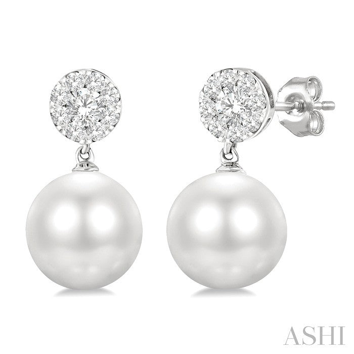 Pearl & Lovebright Diamond Fashion Earrings
