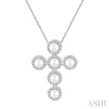 Cross Pearl & Halo Diamond Fashion Pendant
