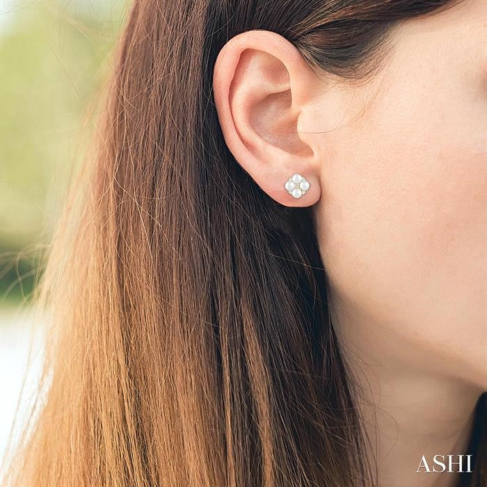 Pearl & Diamond Fashion Earrings