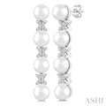 Pearl & Diamond Floral Fashion Earrings