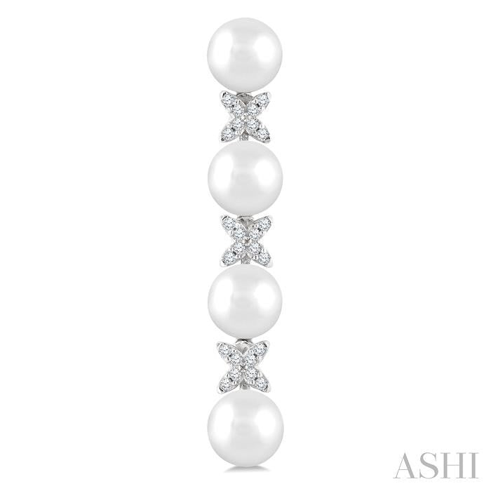 Pearl & Diamond Floral Fashion Earrings