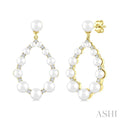 Pearl Drop Diamond Fashion Earrings
