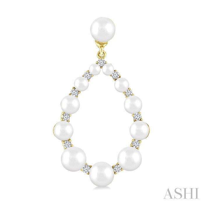 Pearl Drop Diamond Fashion Earrings