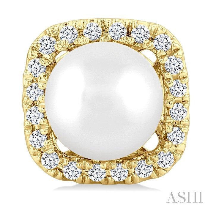 Pearl & Petite Halo Diamond Fashion Earrings